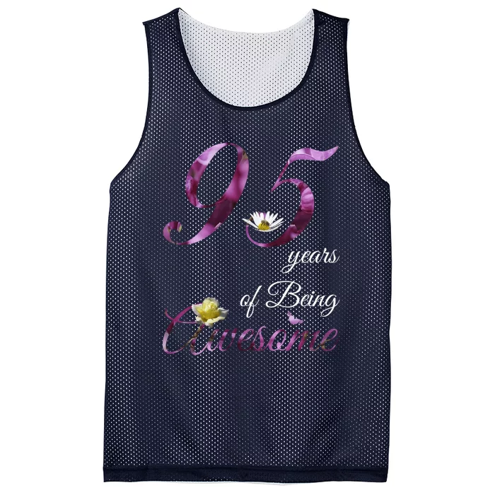 95 Year Old Shirt Awesome Floral 1928 95th Birthday Present Gift Mesh Reversible Basketball Jersey Tank