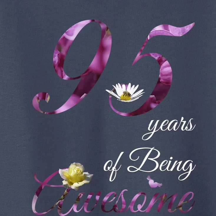 95 Year Old Shirt Awesome Floral 1928 95th Birthday Present Gift Toddler T-Shirt