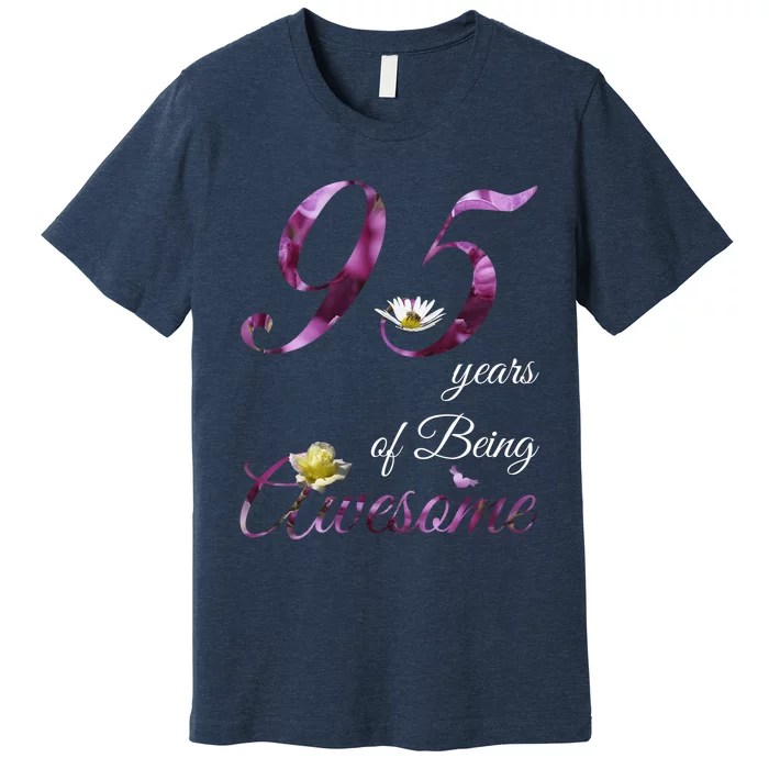 95 Year Old Shirt Awesome Floral 1928 95th Birthday Present Gift Premium T-Shirt