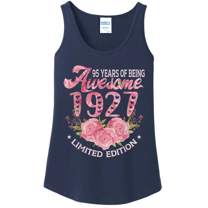 95 Year Old Pink Vintage 1927 bday gift 95th Birthday Present Wo Ladies Essential Tank