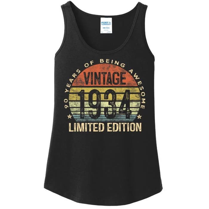 90 Year Old Gifts Vintage 1934 Limited Edition 90th Birthday Ladies Essential Tank