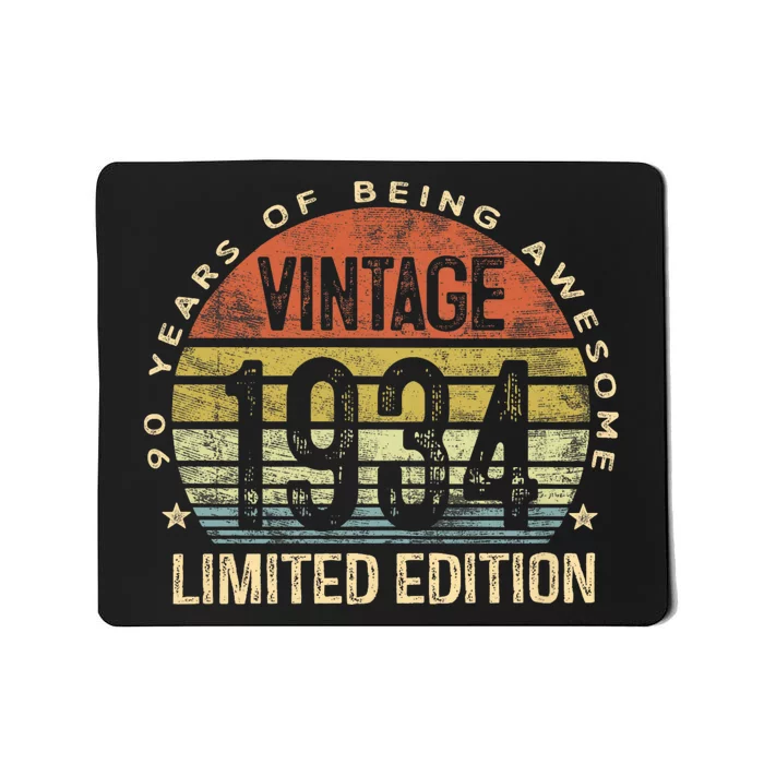 90 Year Old Gifts Vintage 1934 Limited Edition 90th Birthday Mousepad