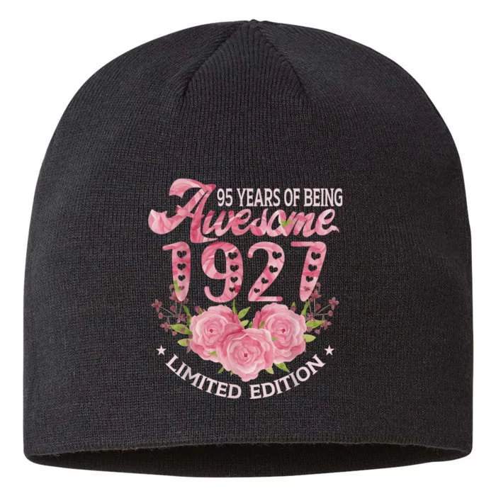 95 Year Old Pink Vintage 1927 bday gift 95th Birthday Wo 8 1/2in Sustainable Knit Beanie