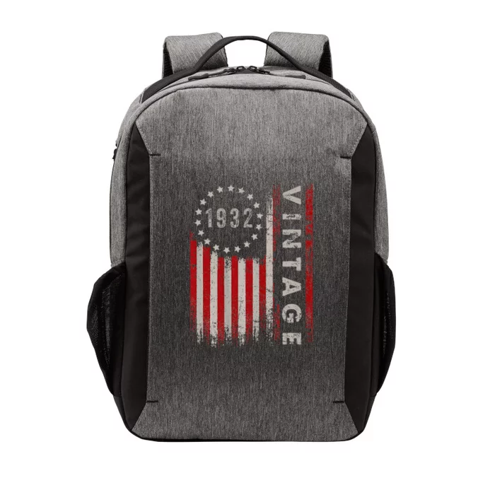 91 Year Old Gifts Vintage 1932 American Flag 91st Birthday Vector Backpack