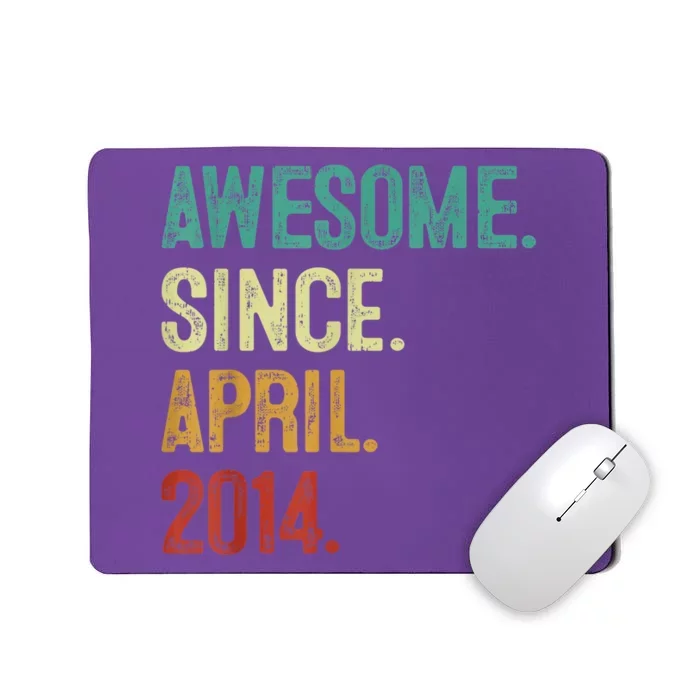 9 Years Old Awesome Since April 2014 9th Birthday Mousepad