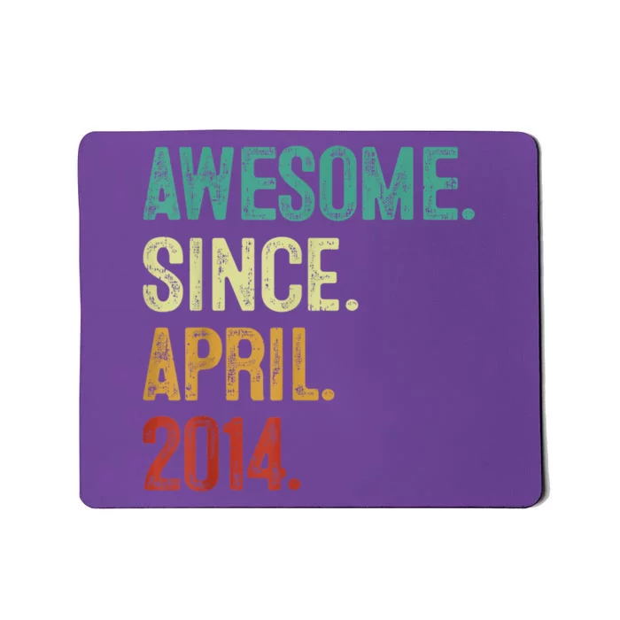 9 Years Old Awesome Since April 2014 9th Birthday Mousepad