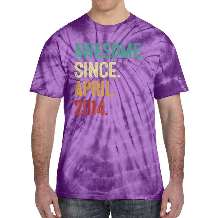 9 Years Old Awesome Since April 2014 9th Birthday Tie-Dye T-Shirt