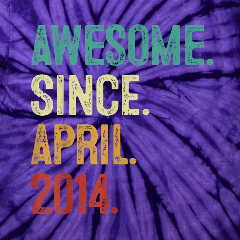 9 Years Old Awesome Since April 2014 9th Birthday Tie-Dye T-Shirt