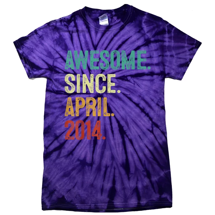 9 Years Old Awesome Since April 2014 9th Birthday Tie-Dye T-Shirt