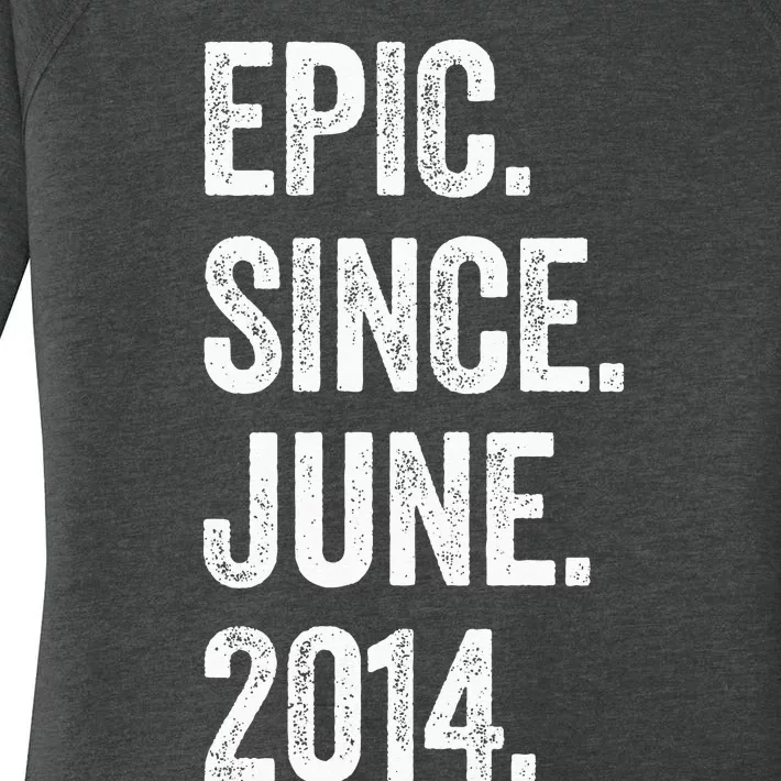 9 Years Old Epic Since June 2014 9th Birthday Women's Perfect Tri Tunic Long Sleeve Shirt