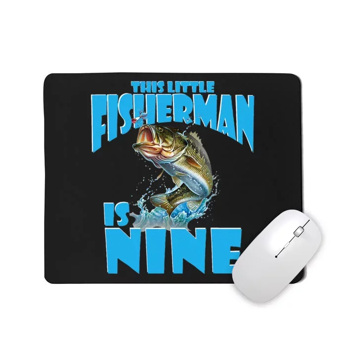 9 Year Old Fishing Outfit For Fishing Birthday Party Mousepad