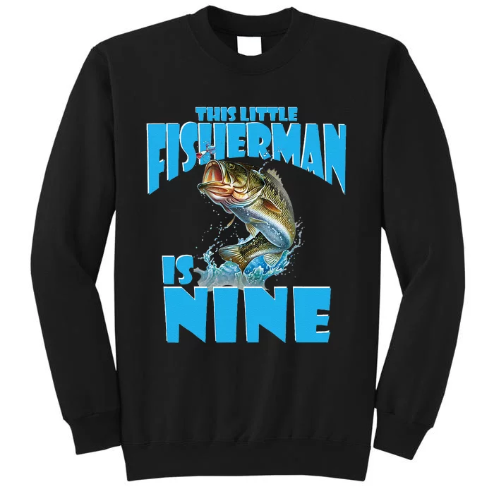 9 Year Old Fishing Outfit For Fishing Birthday Party Tall Sweatshirt