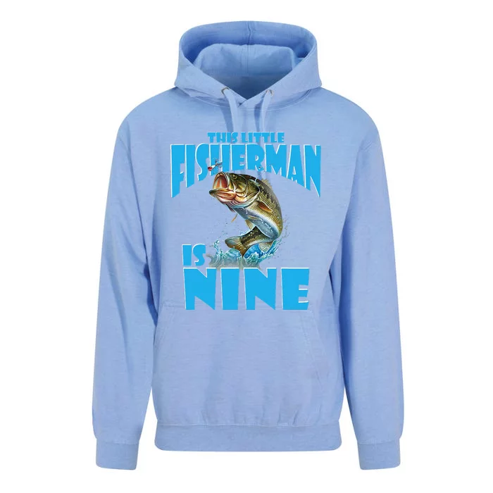 9 Year Old Fishing Outfit For Fishing Birthday Party Unisex Surf Hoodie