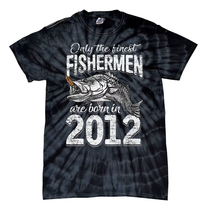 9 Years Old Fisherman Born In 2012 Fisherman 9th Birthday Tie-Dye T-Shirt