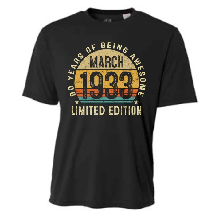 90 Year Old Vintage March 1933 90th Birthday Gift Cooling Performance Crew T-Shirt