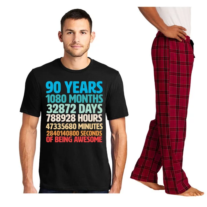 90 Years Of Being Awesome 90th Birthday Time Breakdown Pajama Set