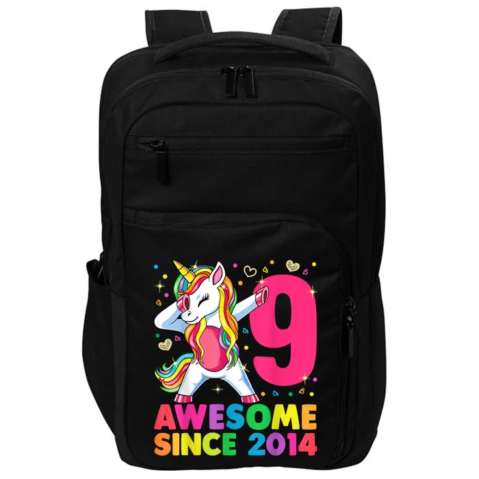 9 Years Old Unicorn Dabbing 9th Birthday Girl Unicorn Party T Impact Tech Backpack