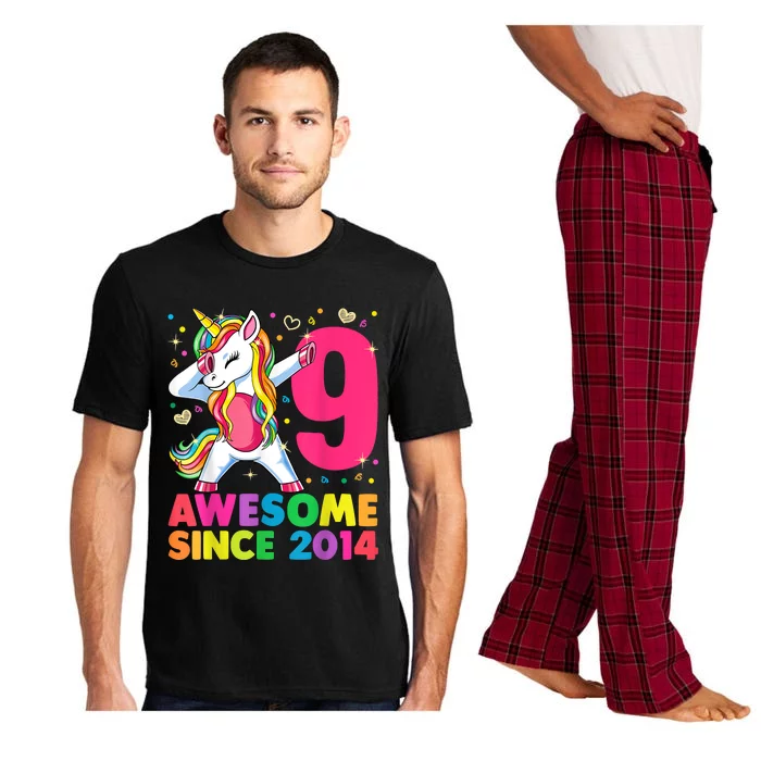 9 Years Old Unicorn Dabbing 9th Birthday Girl Unicorn Party T Pajama Set