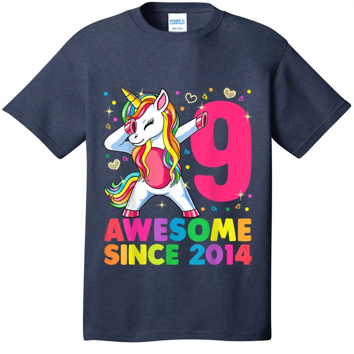 9 Years Old Unicorn Dabbing 9th Birthday Girl Unicorn Party T T-Shirt