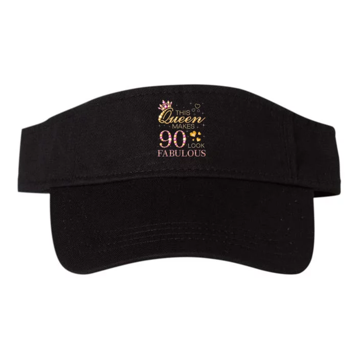 90 Years Old Gifts 90 & Fabulous Since 1933 90th Birthday Valucap Bio-Washed Visor