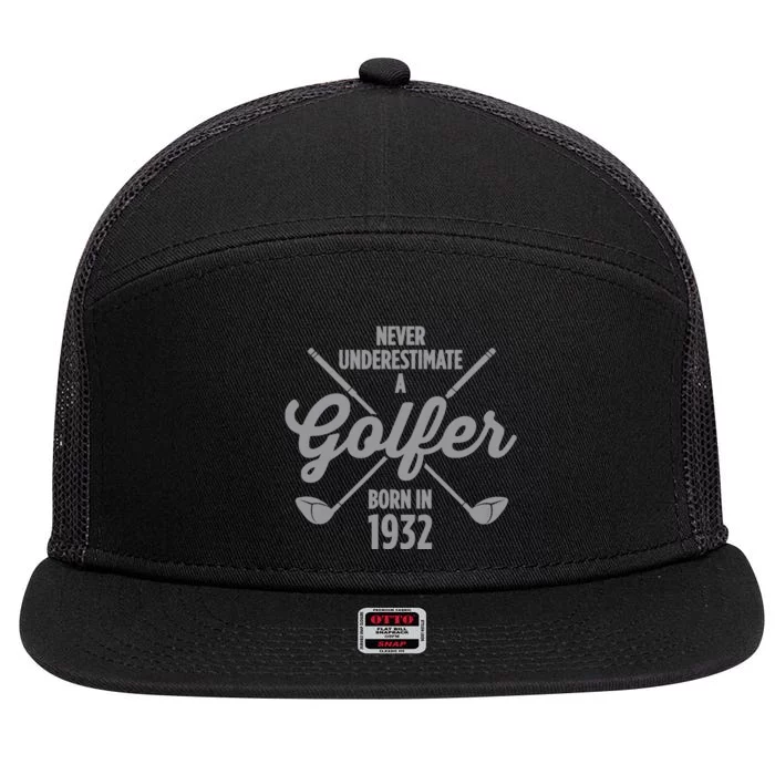 90 Year Old Golfer: Golfing Golf 1932 90th Birthday 7 Panel Mesh Trucker Snapback Hat