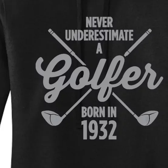 90 Year Old Golfer: Golfing Golf 1932 90th Birthday Women's Pullover Hoodie