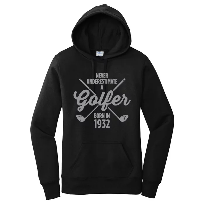 90 Year Old Golfer: Golfing Golf 1932 90th Birthday Women's Pullover Hoodie