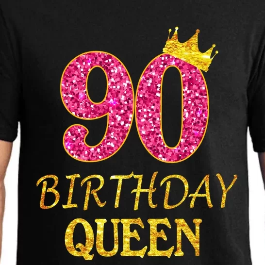 90 Years Old Birthday Queen  Shirt 90th Birthday Pink Pajama Set