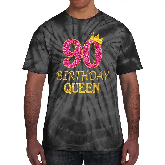 90 Years Old Birthday Queen  Shirt 90th Birthday Pink Tie-Dye T-Shirt