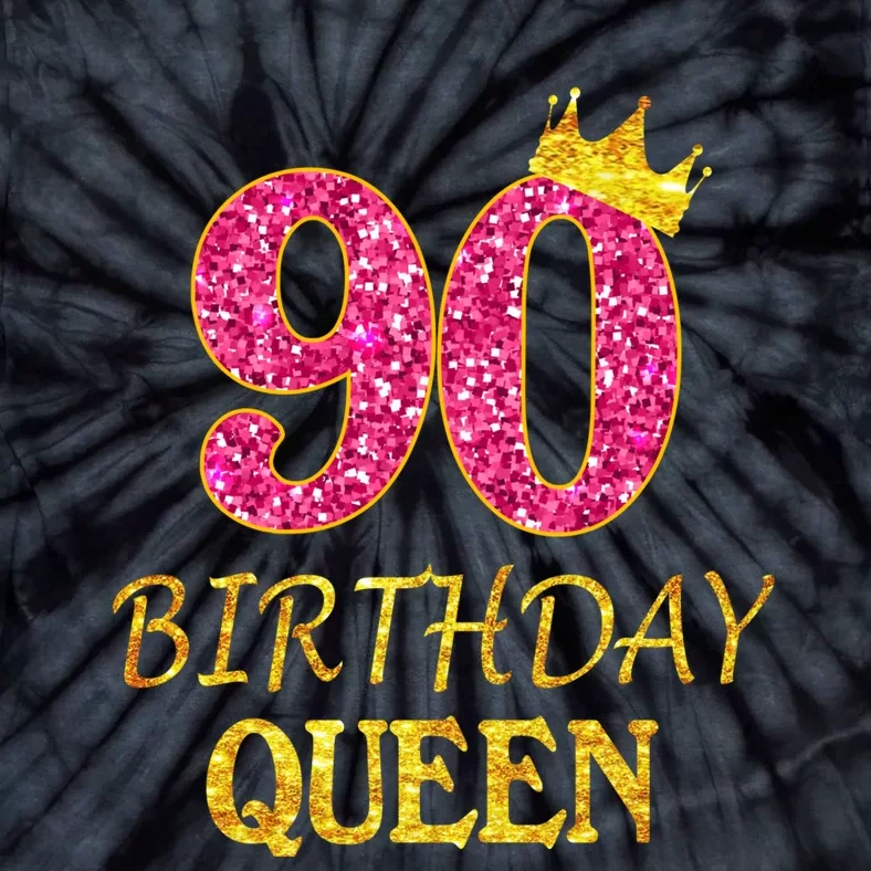 90 Years Old Birthday Queen  Shirt 90th Birthday Pink Tie-Dye T-Shirt