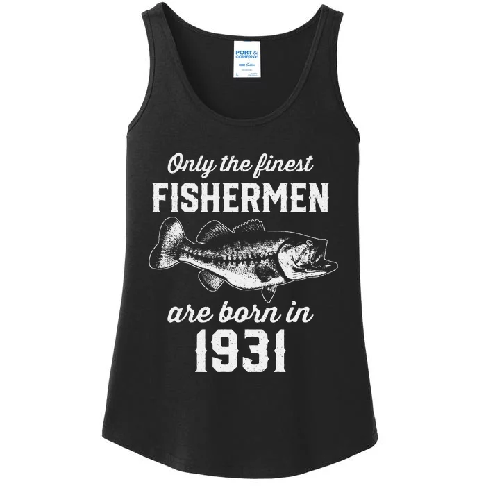 92 Year Old Fishing Fisherman 1931 92nd Birthday Ladies Essential Tank