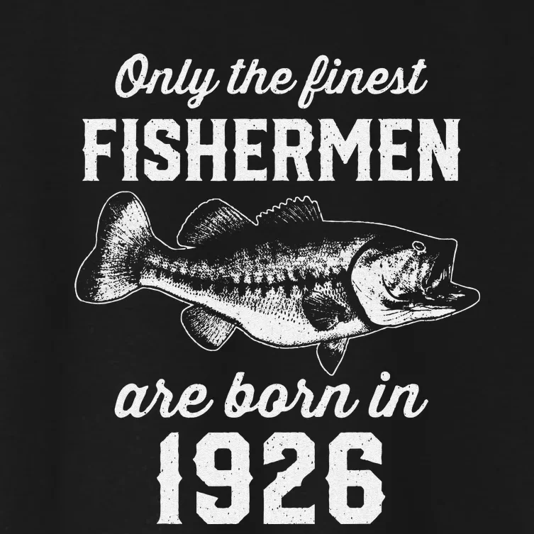 97 Year Old Fisherman Fishing 1926 97th Birthday Women's Crop Top Tee