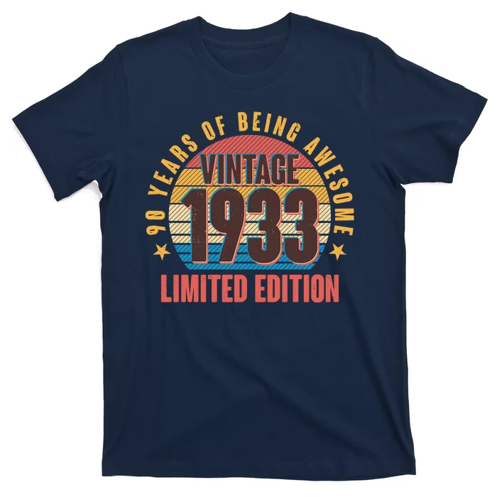 90 Years Of Being Awesome 1933 Limited Edition Vintage Retro T-Shirt