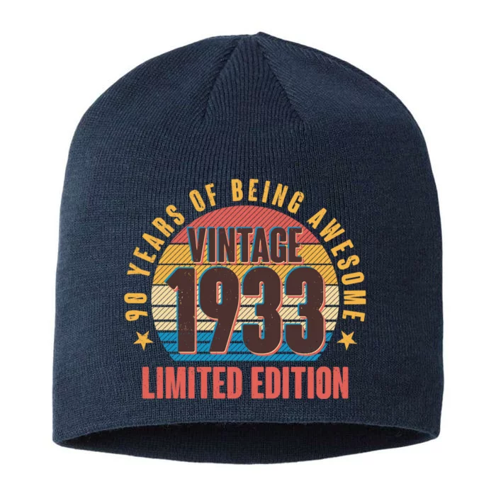 90 Years Of Being Awesome 1933 Limited Edition Vintage Retro 8 1/2in Sustainable Knit Beanie