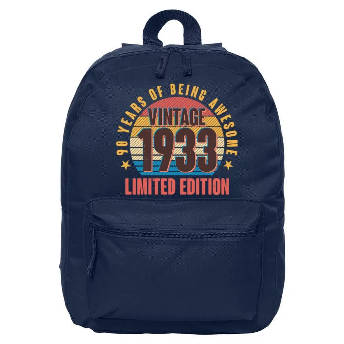 90 Years Of Being Awesome 1933 Limited Edition Vintage Retro 16 in Basic Backpack