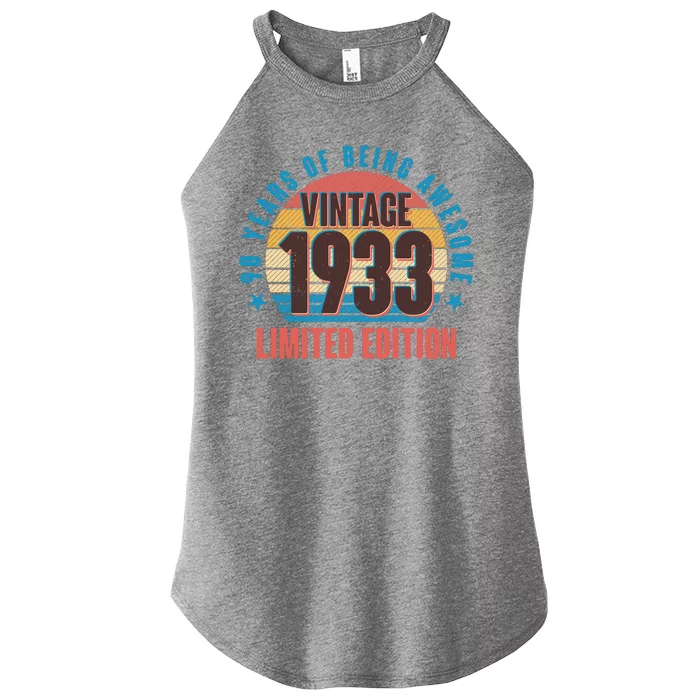 90 Years Of Being Awesome 1933 Limited Edition Vintage Retro Women’s Perfect Tri Rocker Tank