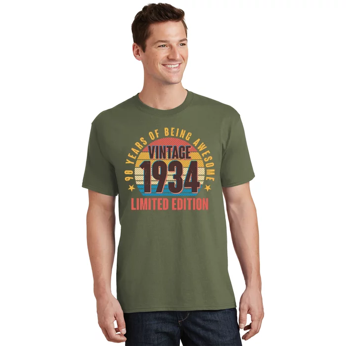 90 Years Of Being Awesome 1934 Limited Edition Vintage Retro T-Shirt