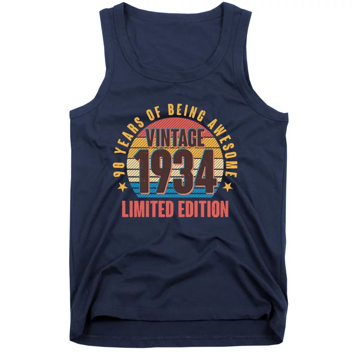 90 Years Of Being Awesome 1934 Limited Edition Vintage Retro Tank Top