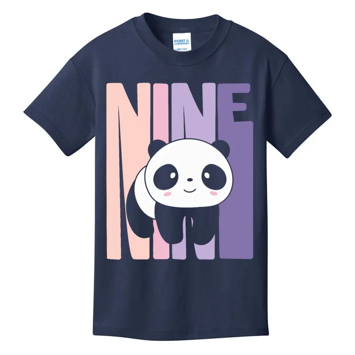 9 Year Old Cute Panda Birthday Girl 9th Bday Kids T-Shirt