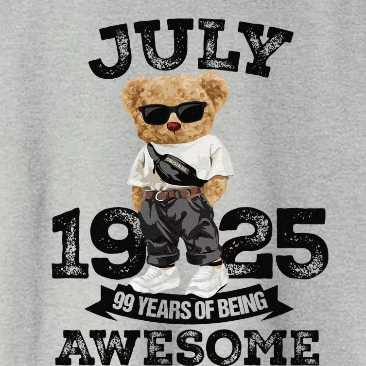 99 Years Of Being Awesome July 1925 Cool 99th Birthday Gift Women's Crop Top Tee