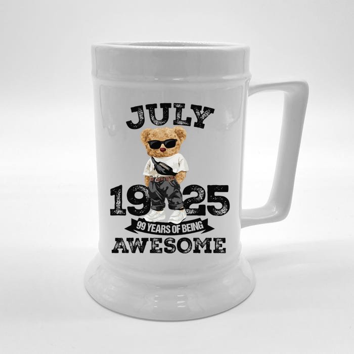 99 Years Of Being Awesome July 1925 Cool 99th Birthday Gift Front & Back Beer Stein