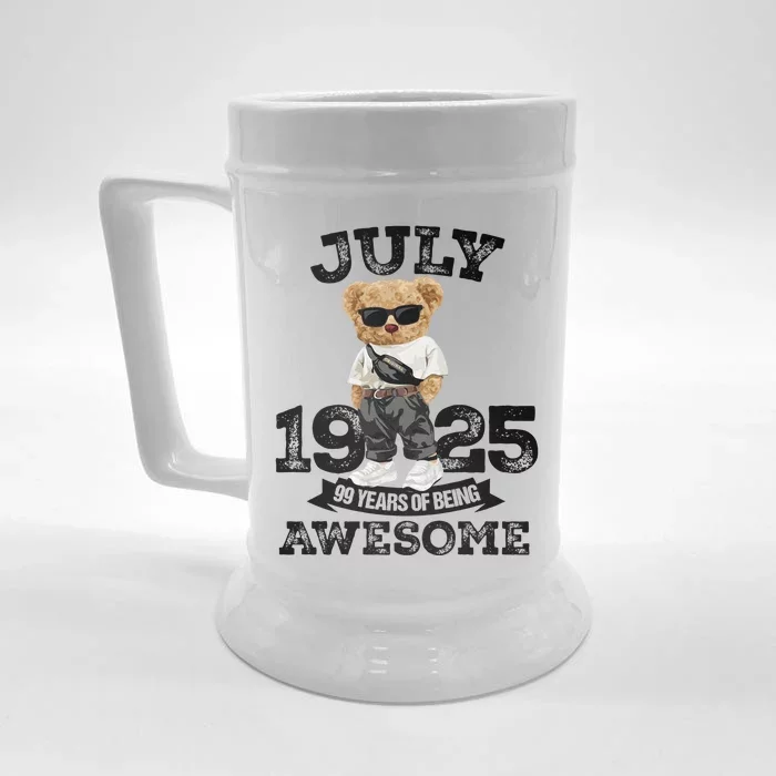 99 Years Of Being Awesome July 1925 Cool 99th Birthday Gift Front & Back Beer Stein