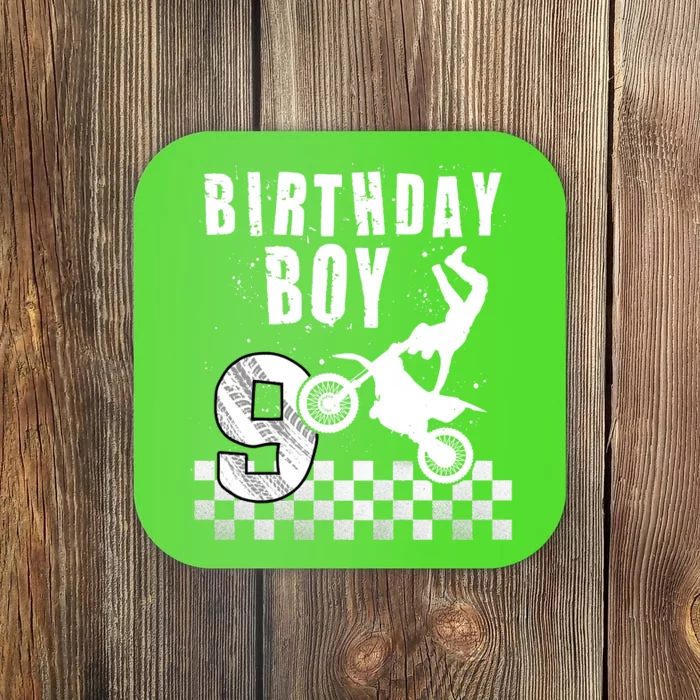 9 Year Old Birthday Motorcycle Dirt Bike 9th Bday Coaster