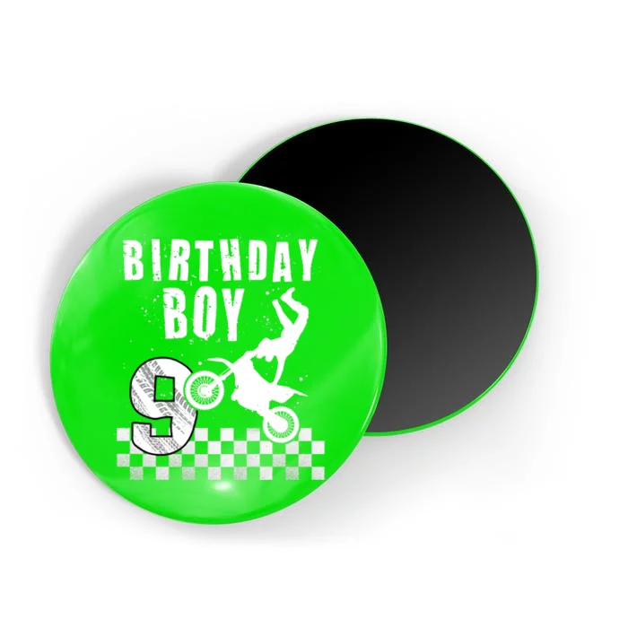 9 Year Old Birthday Motorcycle Dirt Bike 9th Bday Magnet