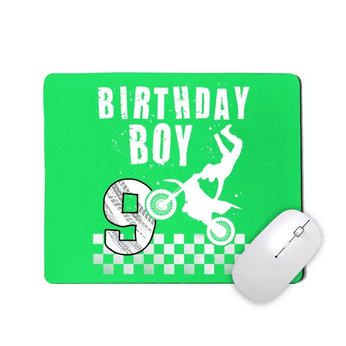 9 Year Old Birthday Motorcycle Dirt Bike 9th Bday Mousepad