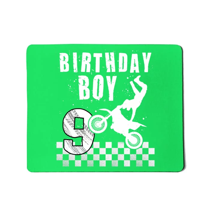 9 Year Old Birthday Motorcycle Dirt Bike 9th Bday Mousepad