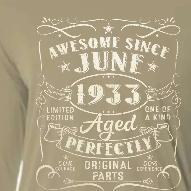 90 Year Old Awesome Since June 1933 90th Birthday Cooling Performance Long Sleeve Crew