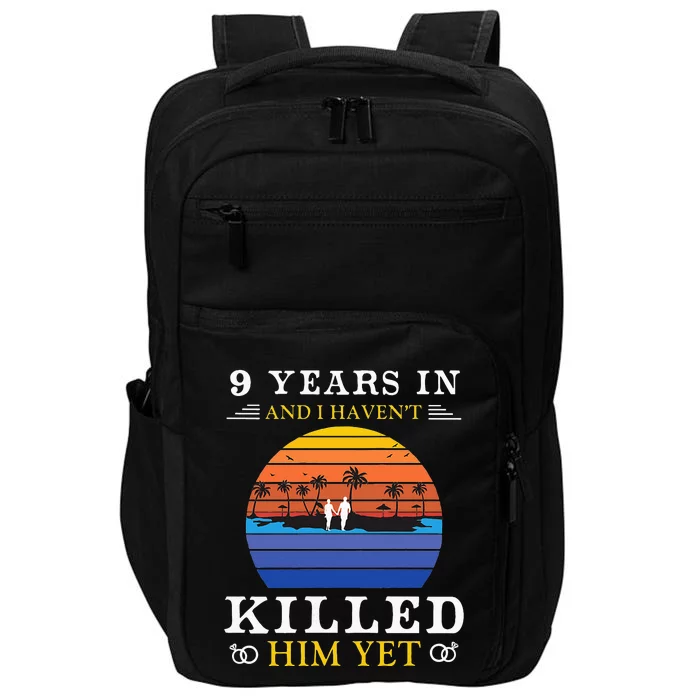 9 Years Wedding Anniversary Gift Idea For Her Funny Wife Impact Tech Backpack