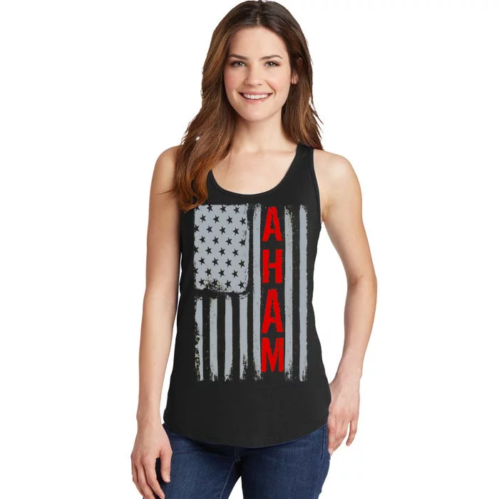 A. Ham Hamilton USA Vintage Flag Ladies Essential Tank