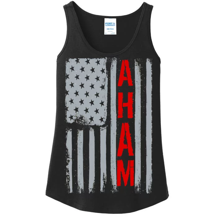 A. Ham Hamilton USA Vintage Flag Ladies Essential Tank